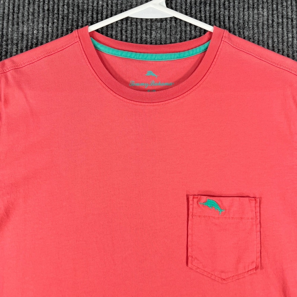 Tommy Bahama Shirt Mens Small Pink Short Sleeve Pima Cotton Casual Comfort